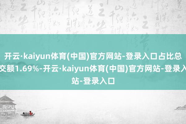 开云·kaiyun体育(中国)官方网站-登录入口占比总成交额1.69%-开云·kaiyun体育(中国)官方网站-登录入口