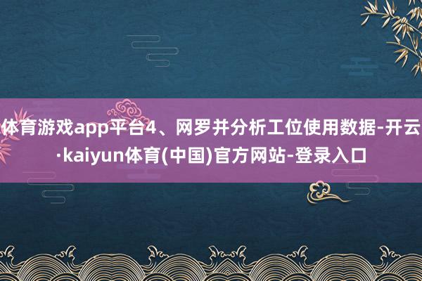 体育游戏app平台4、网罗并分析工位使用数据-开云·kaiyun体育(中国)官方网站-登录入口