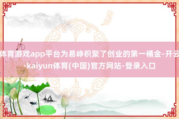 体育游戏app平台为易峥积聚了创业的第一桶金-开云·kaiyun体育(中国)官方网站-登录入口