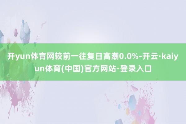 开yun体育网较前一往复日高潮0.0%-开云·kaiyun体育(中国)官方网站-登录入口