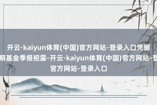 开云·kaiyun体育(中国)官方网站-登录入口凭据最新一期基金季报袒露-开云·kaiyun体育(中国)官方网站-登录入口